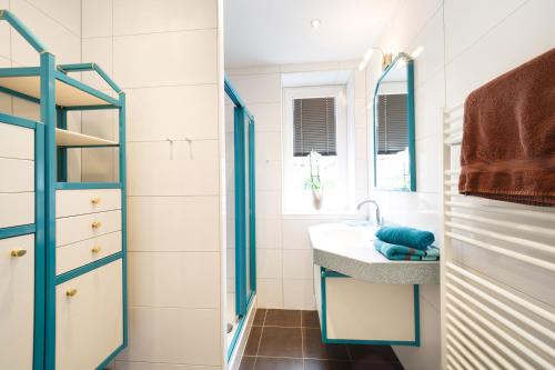 斯拉德明Apartment Warter的一间带水槽和镜子的浴室