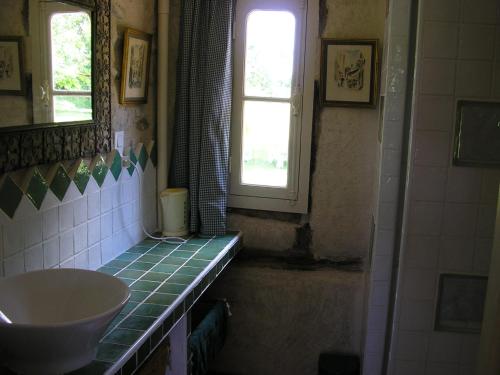 Vitry-aux-LogesLes Sapins的一间带水槽和窗户的浴室