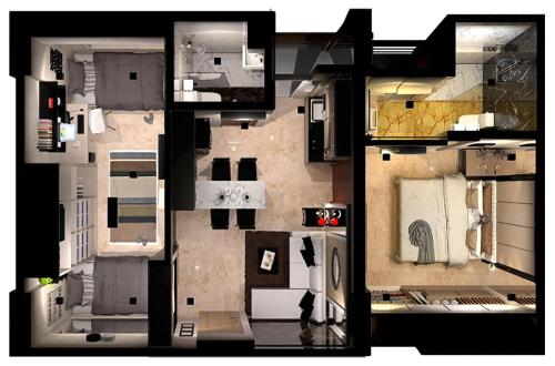 泗水普林斯顿 - 优素福教育城公寓的房屋照片的拼贴
