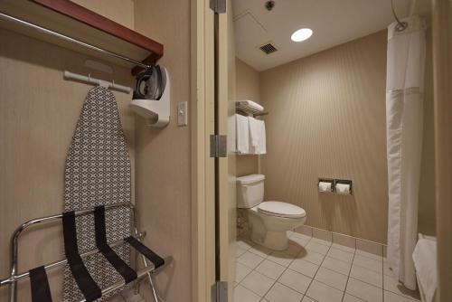 圣约翰斯首都大酒店的一间带卫生间和淋浴的浴室。