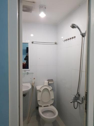 顺化安轩旅馆的一间带卫生间和水槽的浴室