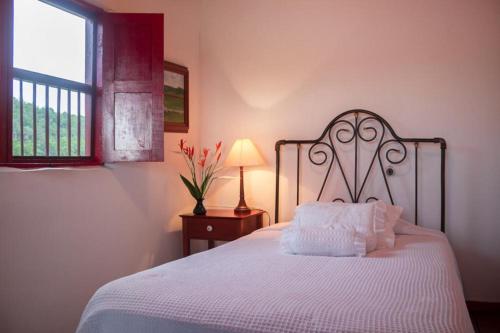 亚美尼亚Maravelez Hacienda Alojamiento的卧室配有白色的床和窗户。