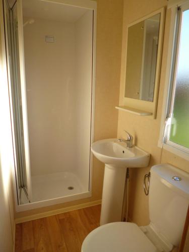 WilbertoordChalet的浴室配有卫生间、盥洗盆和淋浴。