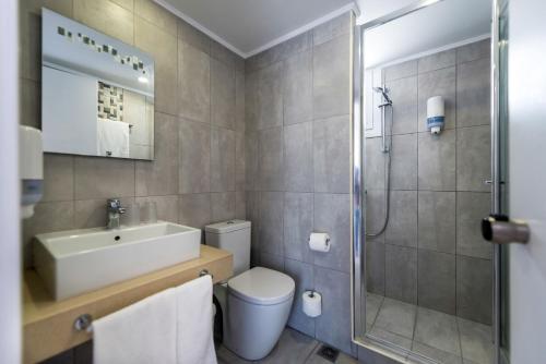 蒂加基Gaia in Style - Adults Only的浴室配有卫生间、盥洗盆和淋浴。