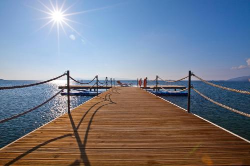 达特恰弗洛达特卡冲浪及海滩酒店的水上木桥