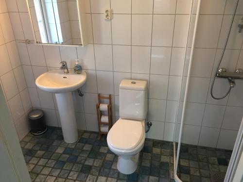 FagerlundVilla Solstrand的一间带卫生间和水槽的浴室
