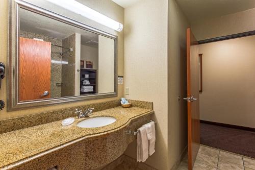鲁伊多索鲁伊多索酒店的一间带水槽和镜子的浴室