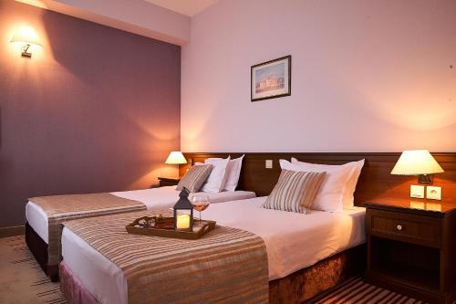 索非亚狮子酒店客房内的一张或多张床位
