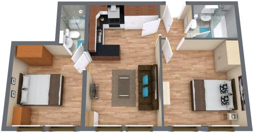slough central - spacious 2 bedroom, 2 bathroom apartment平面图