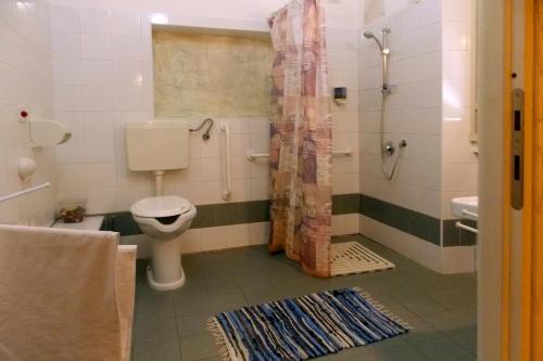 米兰色彩旅舍的一间带卫生间和淋浴的浴室
