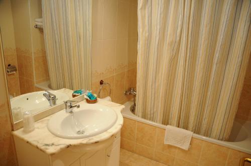 埃斯卡洛纳阿纳尔酒店的一间带水槽和淋浴的浴室