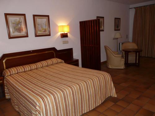 帕洛斯德拉夫龙特拉圣玛丽亚酒店的配有一张床和一把椅子的酒店客房