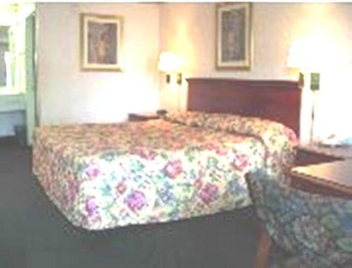 迪凯特迪凯特美国最佳酒店的配有一张床和一张书桌的酒店客房