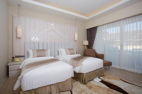 蒲甘阿玛塔花园度假酒店客房内的一张或多张床位
