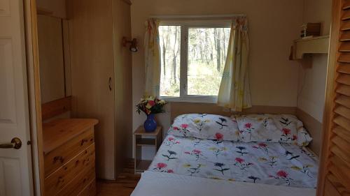 什切齐内克Przystań Bosmanat的一间小卧室,配有床和窗户