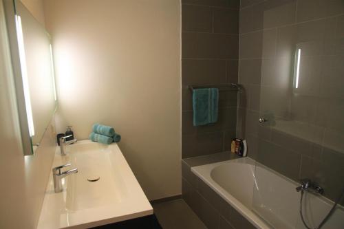 布鲁塞尔新设计公寓的一间浴室