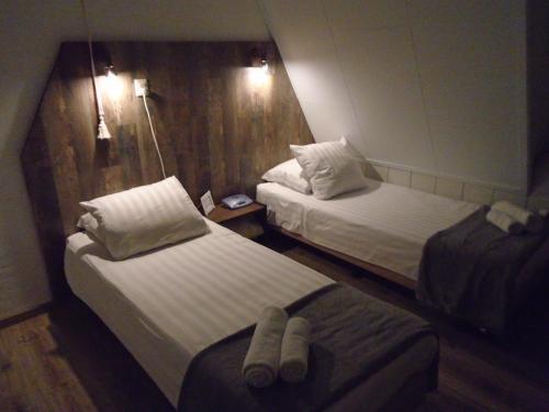 Tynaarlo高级旅馆酒店的酒店的客房 - 带两张床和拖鞋