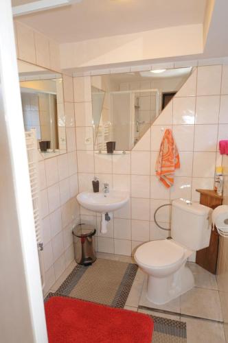 利普托斯基米库拉斯Privat Greenland的一间带卫生间和水槽的浴室