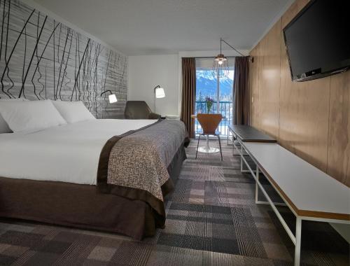 坎莫尔坎莫尔海岸酒店及会议中心的酒店客房设有一张大床和一台电视。