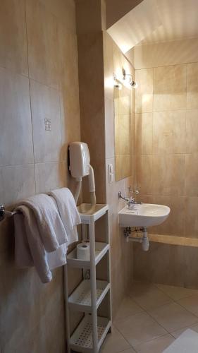 瓦多维采德尔阿特别墅住宿加早餐旅馆的一间带水槽、卫生间和镜子的浴室