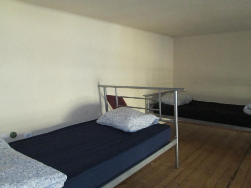 布达佩斯Carpe Noctem Hostel的一间卧室配有两张双层床。