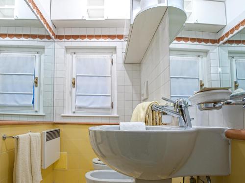 布拉格汀斯卡公寓式酒店的一间带水槽和卫生间的浴室