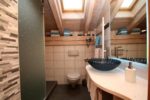 加尔米施-帕滕基兴Apartment Leonie的一间带水槽和卫生间的浴室