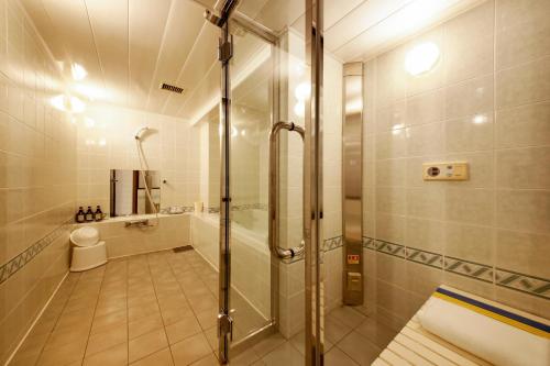 札幌阿奈克斯酒店的带淋浴和卫生间的浴室