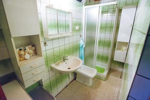 兹雷切Apartment Jorsi with Mountain View的一间带水槽和卫生间的小浴室