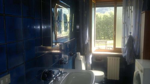 ChampdeprazChampdepraz Casa Vacanze的一间带水槽和卫生间的浴室以及窗户。