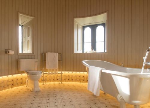 KilkeaKilkea Castle的带浴缸和卫生间的浴室。