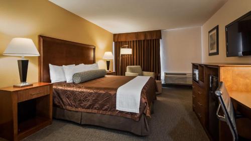 舍尔茨贝斯特韦斯特PLUS中庭酒店的配有一张床和一台平面电视的酒店客房