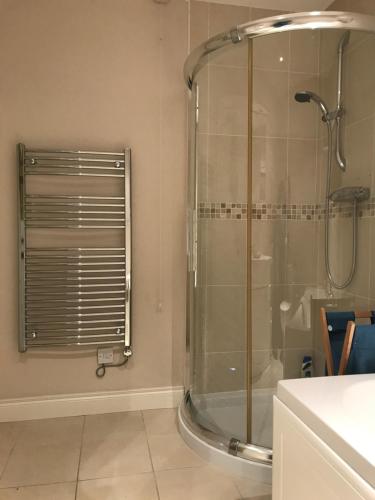 布什米尔斯Achill的带淋浴的浴室(带玻璃淋浴间)