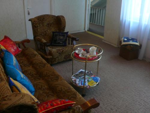 尤尔马拉明星私人酒店的客厅配有沙发和桌子