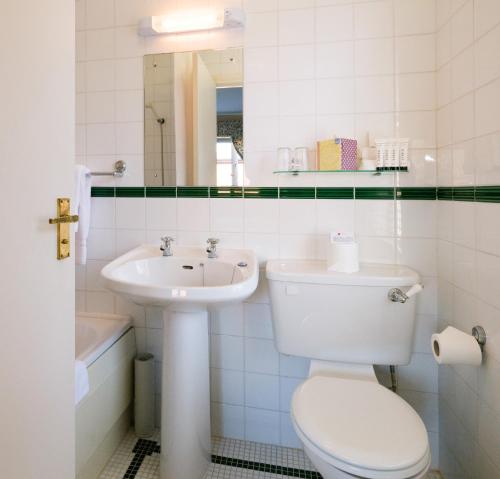 贝尔法斯特罗斯蕾旅馆的白色的浴室设有卫生间和水槽。