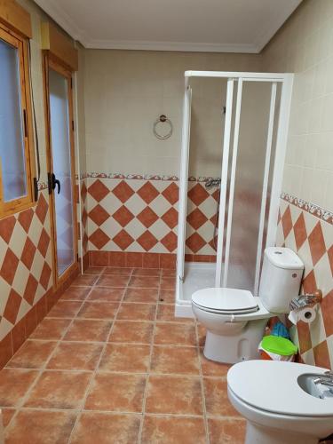 卡索拉Casa Herron的一间带卫生间和淋浴的浴室