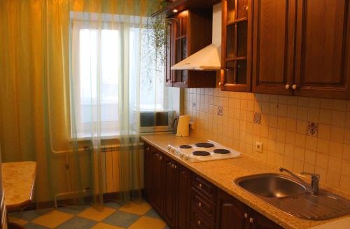 苏梅Svetlana's Apartments, Center of Sumy的厨房配有水槽和台面