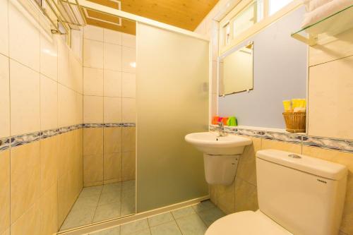 车城垦丁海生馆-海泊旅宿的一间带卫生间和淋浴的浴室