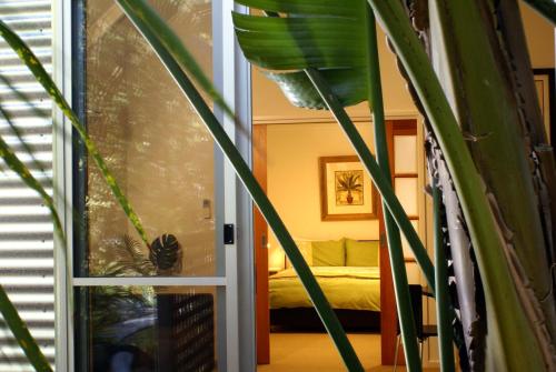 潘尼萧袋鼠岛海滨酒店的一间设有床和植物的房间