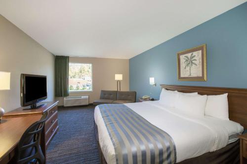巴顿斯维尔贝蒙特套房酒店的酒店客房设有一张大床和一台电视。