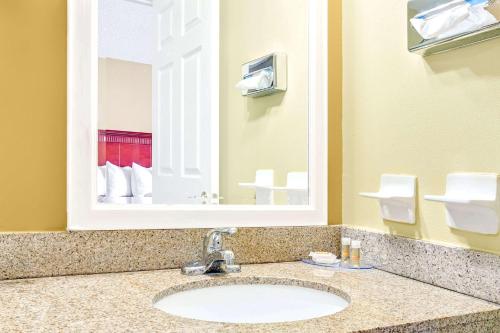 奥兰治城奥兰治城与迪兰戴斯酒店的一间带水槽和大镜子的浴室