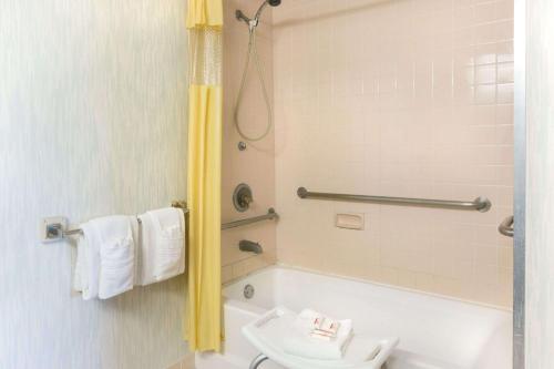 里士满里士满戴斯酒店的带淋浴、浴缸和卫生间的浴室
