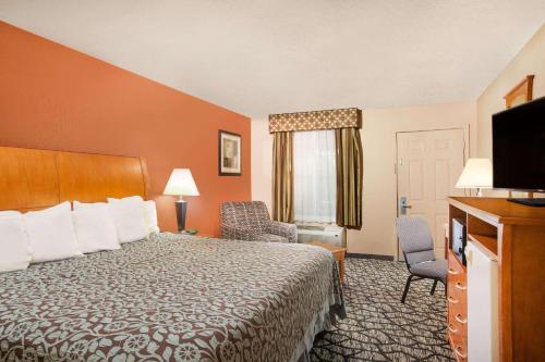 Centerville维尔中央戴斯酒店的配有一张床和一台平面电视的酒店客房
