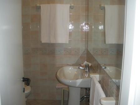 圣马力诺克罗赛斯酒店的一间带水槽和卫生间的浴室