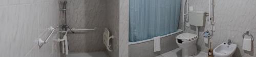 菲盖罗杜什维纽什罗塔马奥酒店的浴室设有镜子、卫生间和水槽