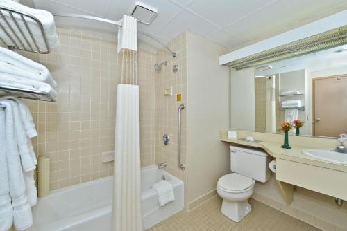 威克斯巴勒威尔克斯巴里假日酒店的带淋浴卫生间和盥洗盆的浴室