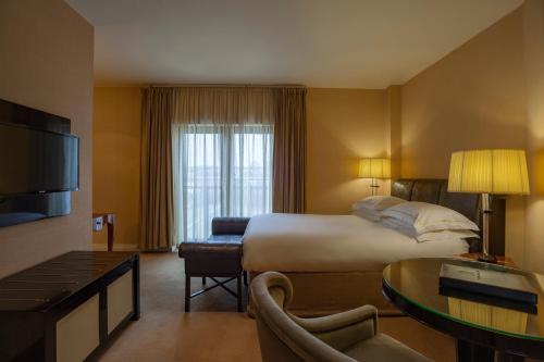 Leighlinbridge洛德巴格纳尔酒店的酒店客房设有床和客厅。