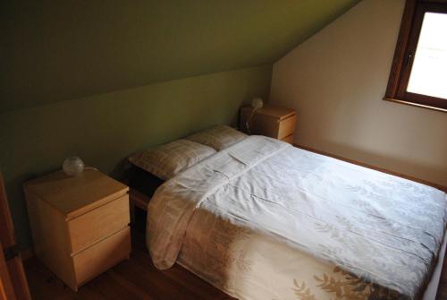 Asse't Huizeke的一间卧室设有两张单人床和一个窗户。