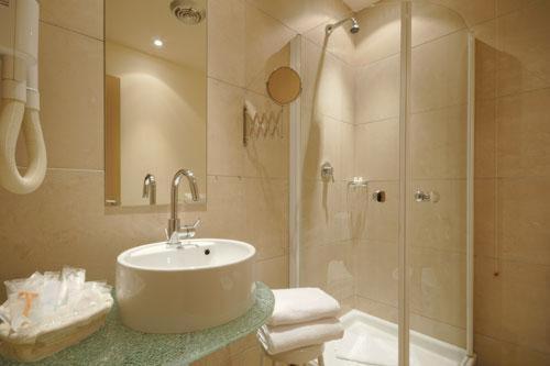 卡莱扎诺福斯特酒店的一间带水槽和淋浴的浴室