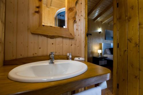 赞布热拉-杜马尔蒙地泽卡乡村民宿的小木屋内带水槽的浴室